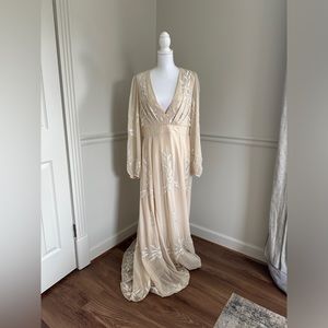 BHLDN Cream Beaded Dress